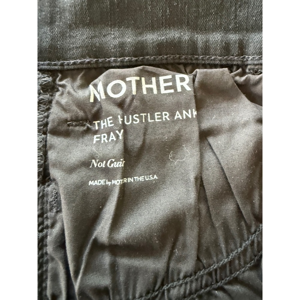 MOTHER The Hustler Ankle Fray Jeans Not Guilty Black Wash Size 32 New with Tag! - Picture 7 of 15